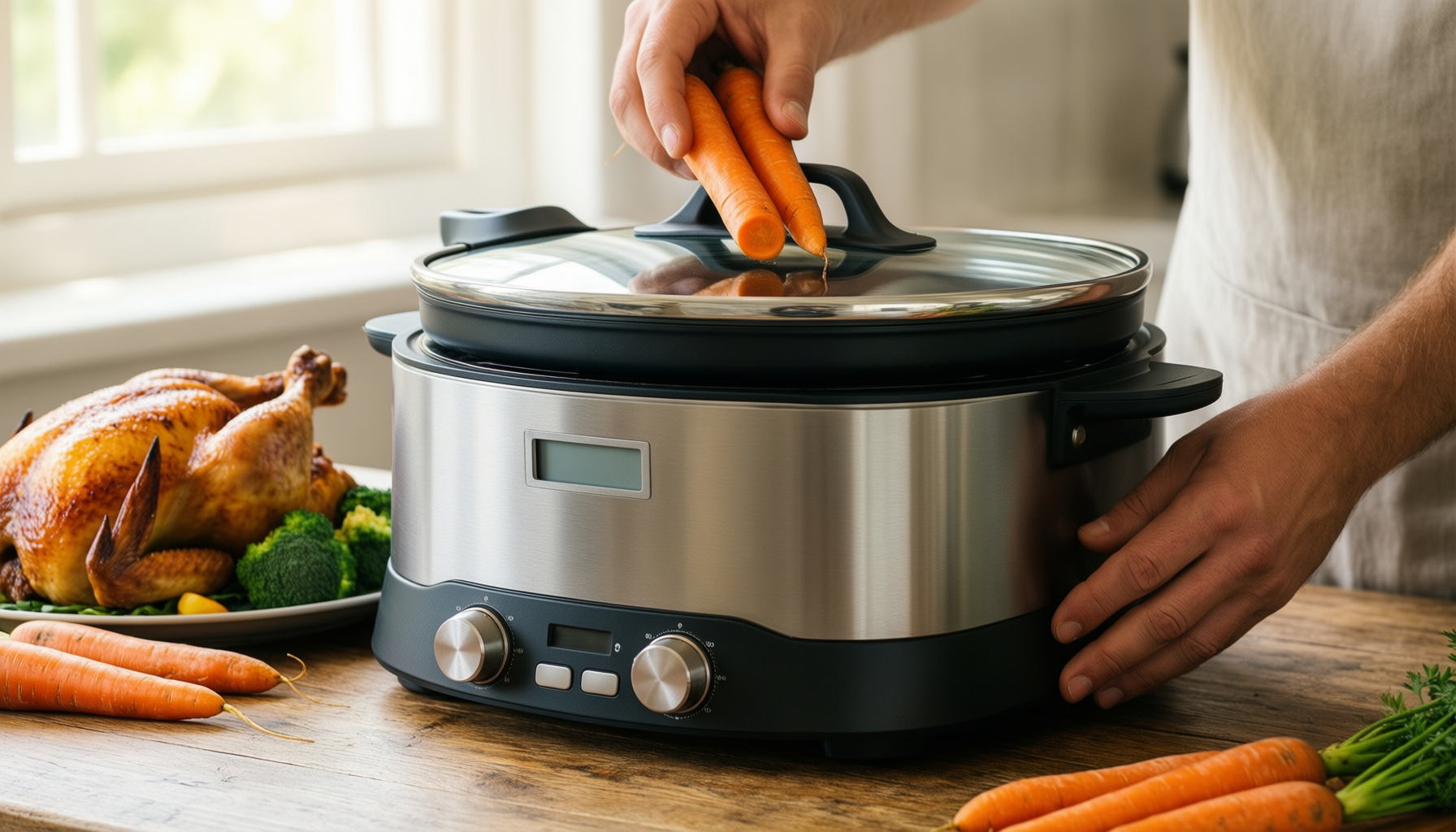 intignis premium frying pan with lid — lifestyle photo showing INTIGNIS Premium Frying Pan in use