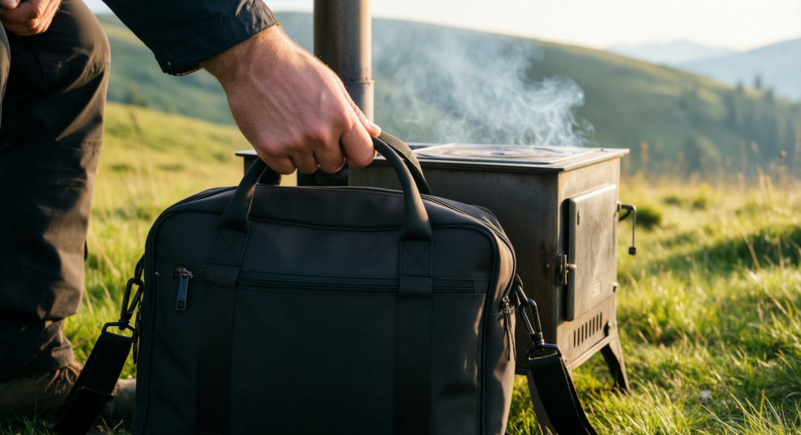 portable wood burning stove — lifestyle photo showing Rocket Stove Rocket Stove in use