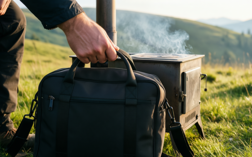 portable wood burning stove — lifestyle photo showing Rocket Stove Rocket Stove in use