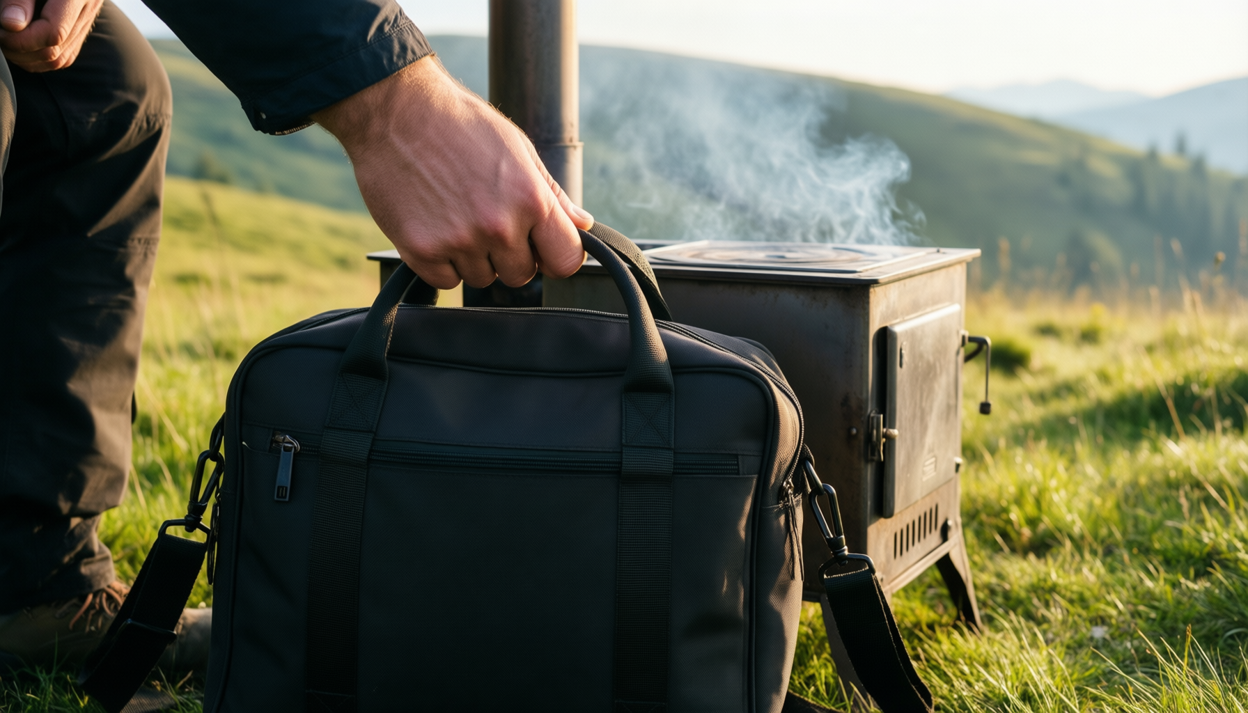 portable wood burning stove — lifestyle photo showing Rocket Stove Rocket Stove in use