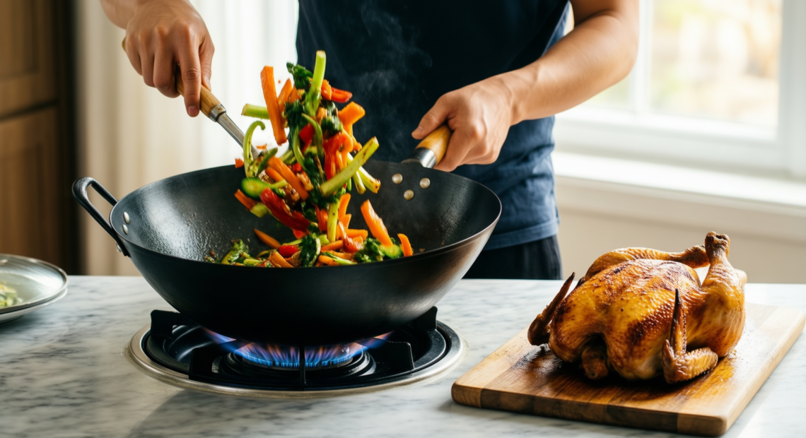 concord professional wok burner — lifestyle photo showing Concord Professional Single Banjo in use