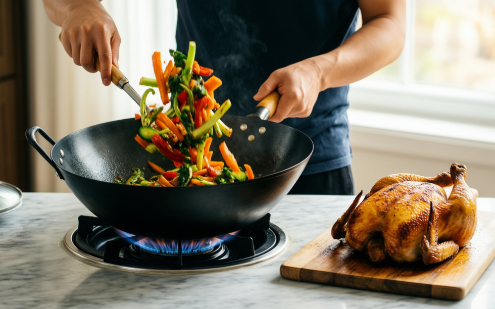 concord professional wok burner — lifestyle photo showing Concord Professional Single Banjo in use