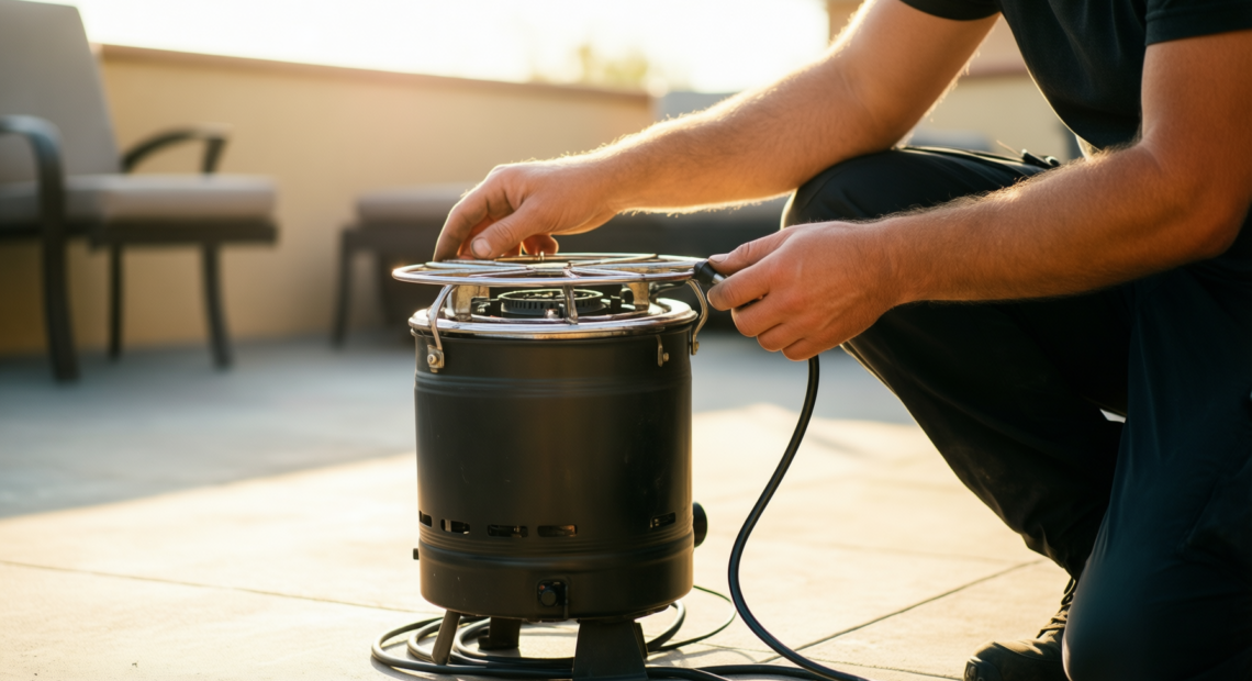 pro coal burner with extra long — lifestyle photo showing PRO Coal Burner with in use