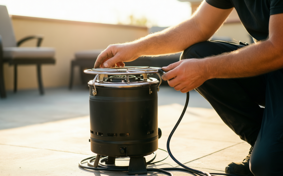 pro coal burner with extra long — lifestyle photo showing PRO Coal Burner with in use