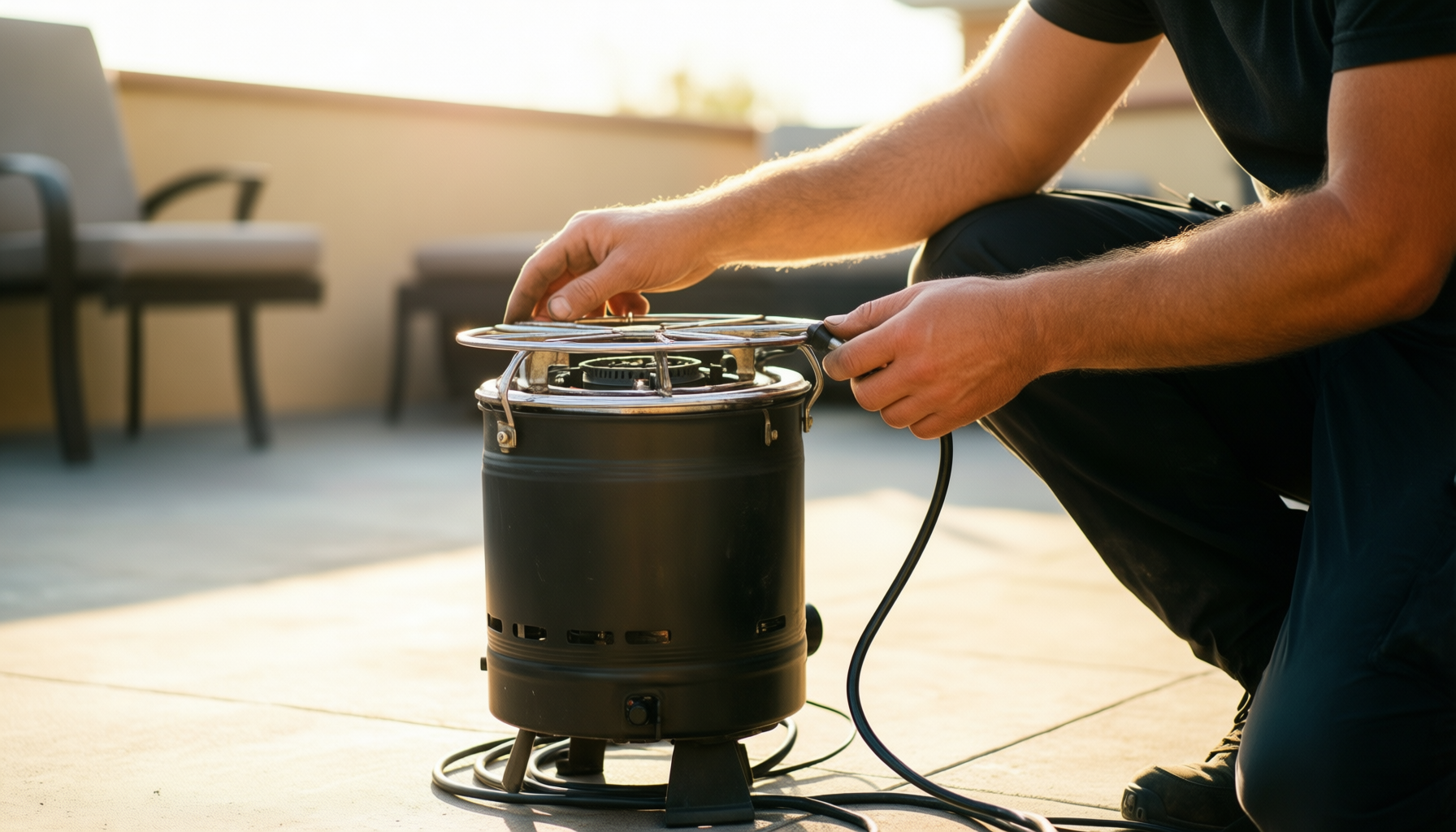 pro coal burner with extra long — lifestyle photo showing PRO Coal Burner with in use