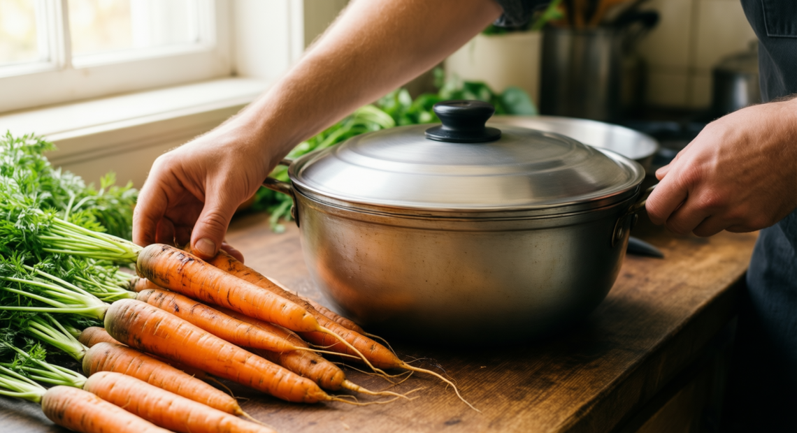 mammafong aluminum wok cover — lifestyle photo showing Mammafong Aluminum Wok Cover in use
