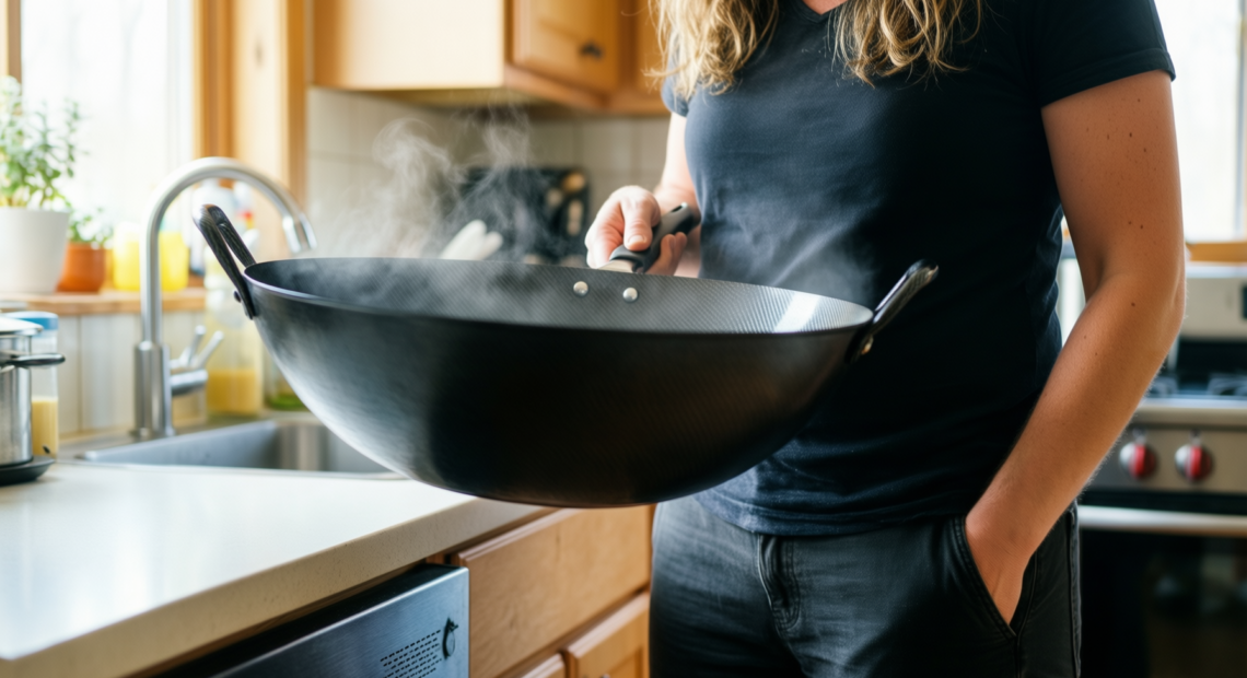ken hom wok set — lifestyle photo showing Ken Hom Wok Set in use