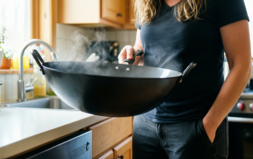 ken hom wok set — lifestyle photo showing Ken Hom Wok Set in use